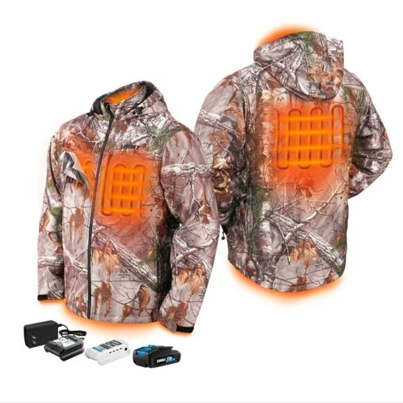 HART 20-Volt Men's Heated Medium-Duty Jacket Kit, Realtree Xtra Camouflage - Picture 1 of 5